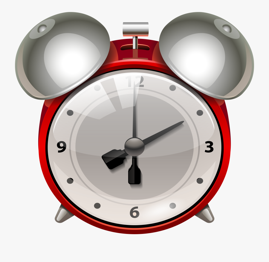 Red Alarm Clock Png Clip Art - Clock Transparent, Transparent Clipart