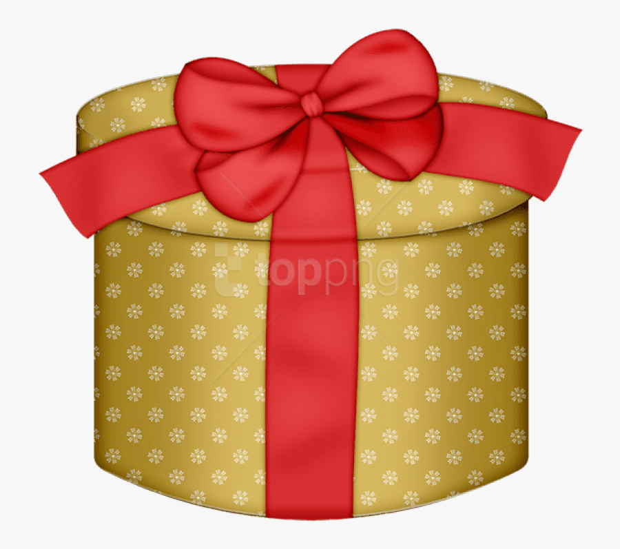 Present Clipart Yellow - Png Gift Box Round, Transparent Clipart