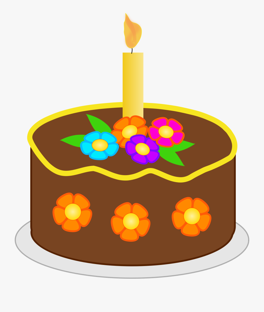 Chocolate Clipart Small Cake - Happy Birthday Cake 5, Transparent Clipart