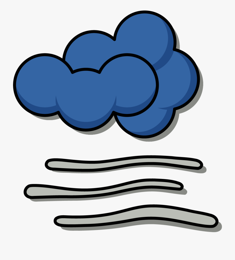 Black And White Fog Clipart Weather Pattern - Cloudy Weather Icon, Transparent Clipart