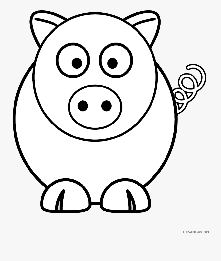 Pigs Clipart Outline - Simple Easy Animal Drawings, Transparent Clipart