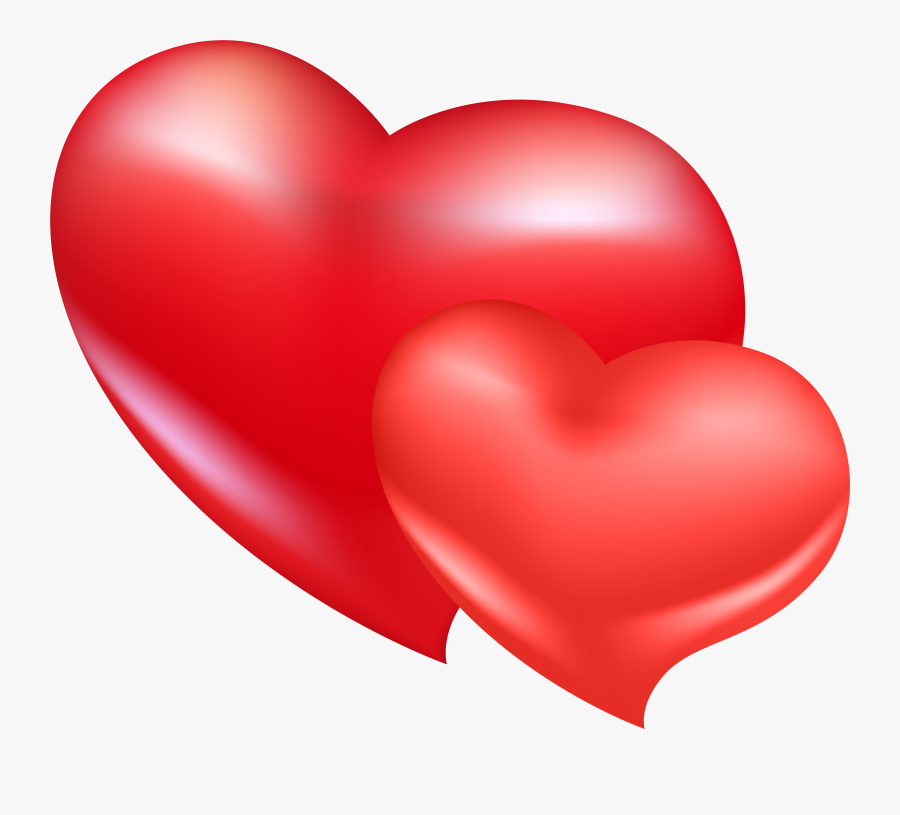 Two Red Hearts Png Clip Art Image, Transparent Clipart