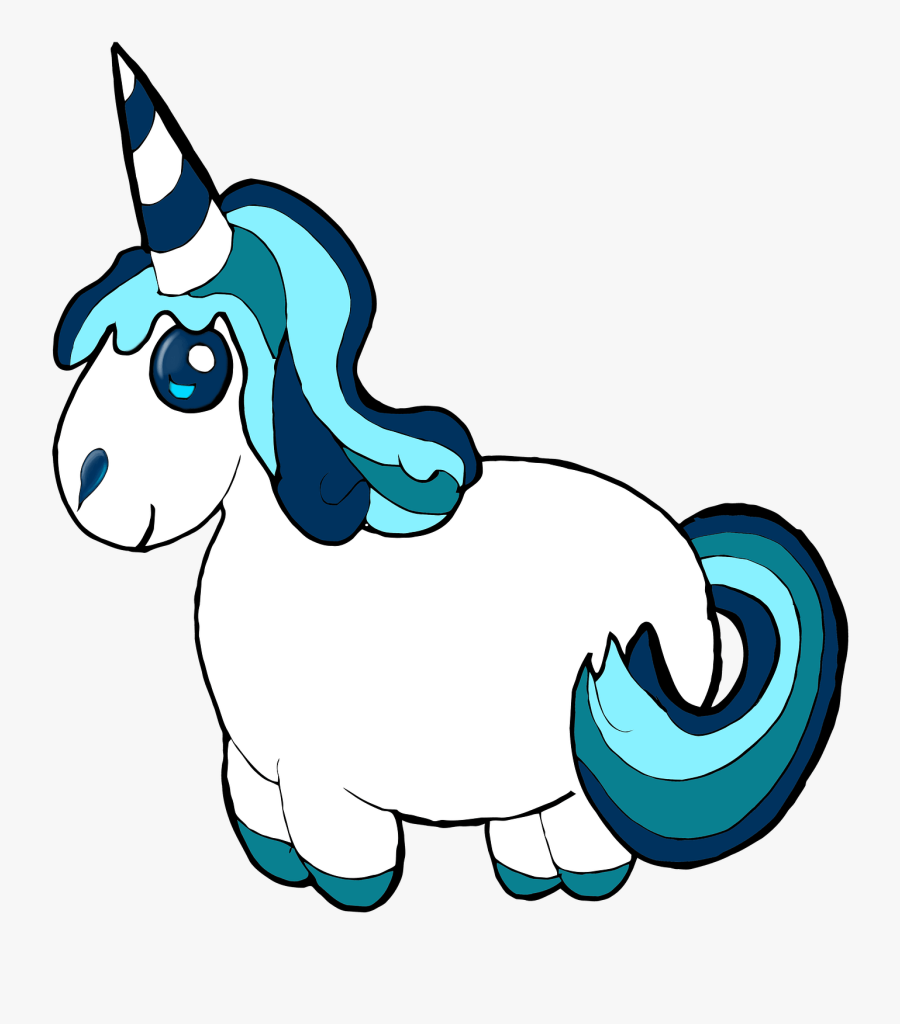 Unicorn, Clipart, Blue, Pony, Cute, Fluffy, Animal, - Dibujo De Unicornio Gorditos, Transparent Clipart