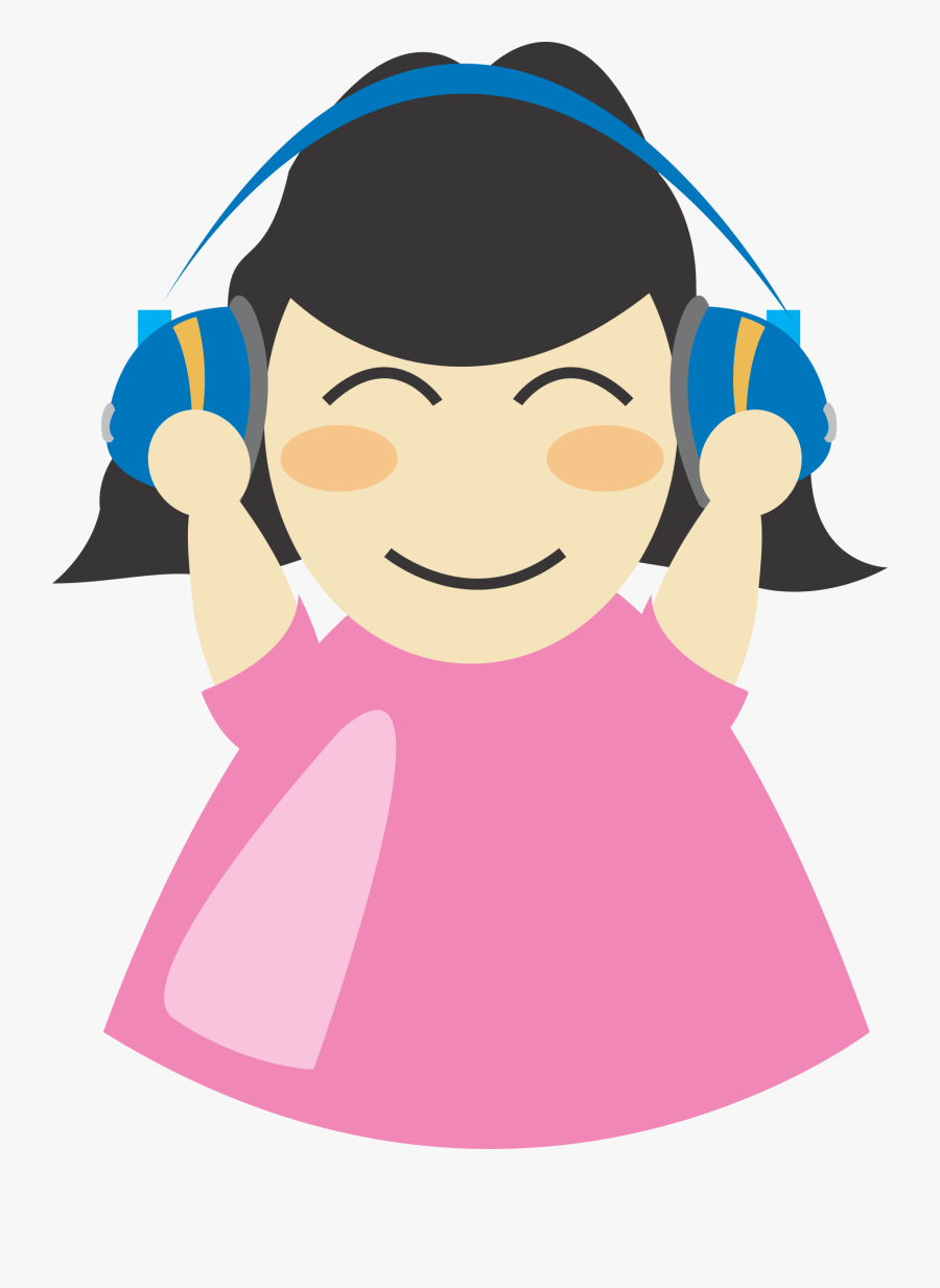 Girl With Headphone Png Images - Listen To Music Clipart Png, Transparent Clipart