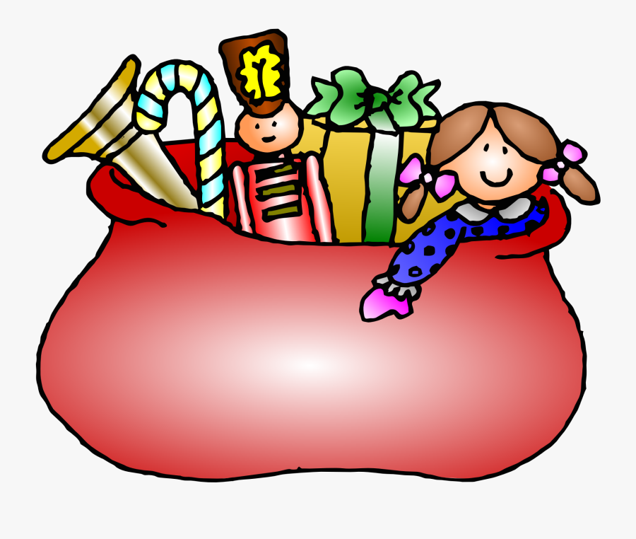 Gift Bag Black And - Clip Art Christmas Toys, Transparent Clipart