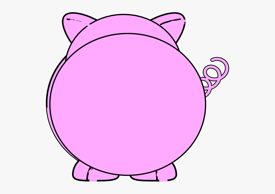 Cartoon Pig From The Back, Transparent Clipart