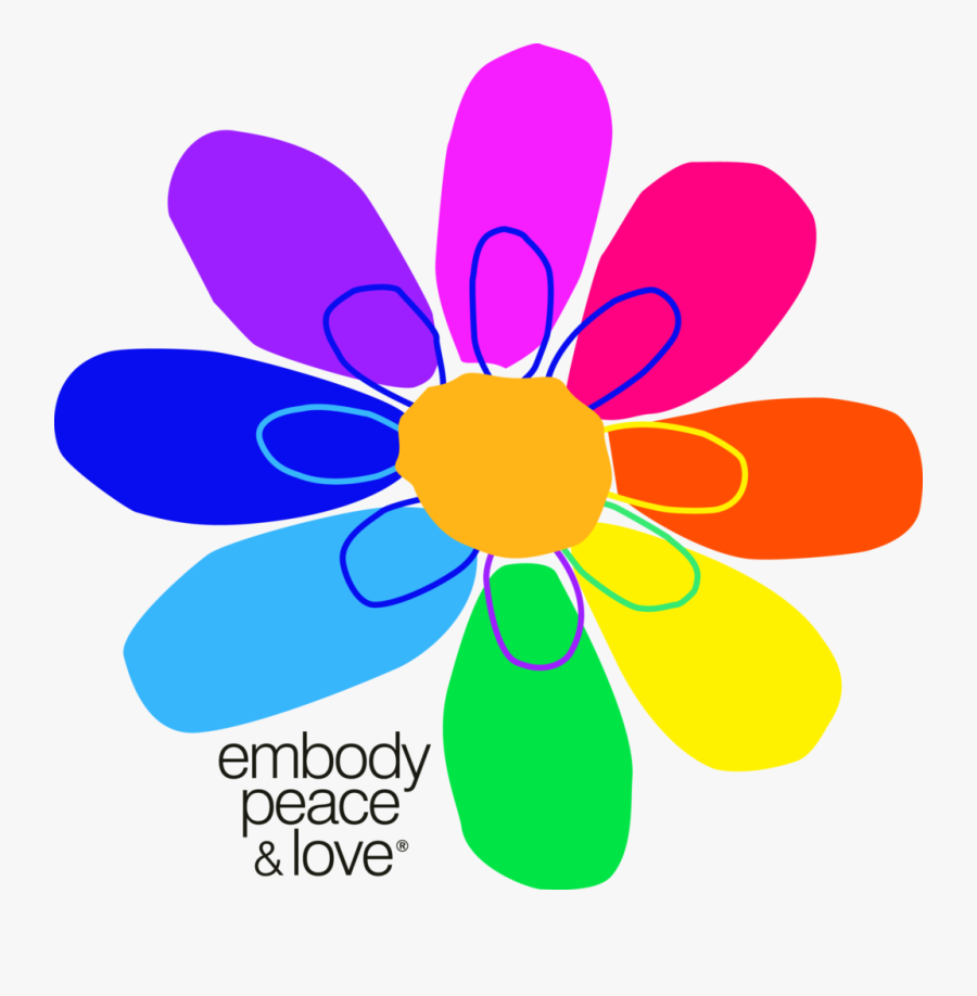 Flower Clipart Rainbow - Rainbow Flower Power Logo, Transparent Clipart