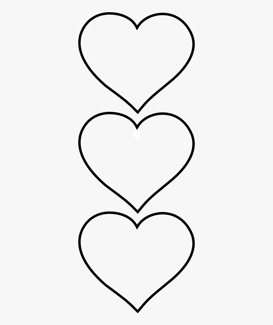 Heart Black And White Heart Black And White Heart Clipart - 3 Hearts In A Row, Transparent Clipart