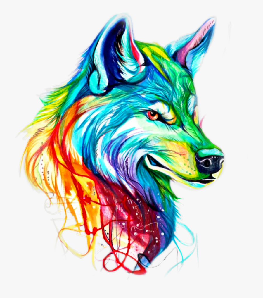 Rainbow Clipart Wolf - Imagens De Lobo Colorido, Transparent Clipart