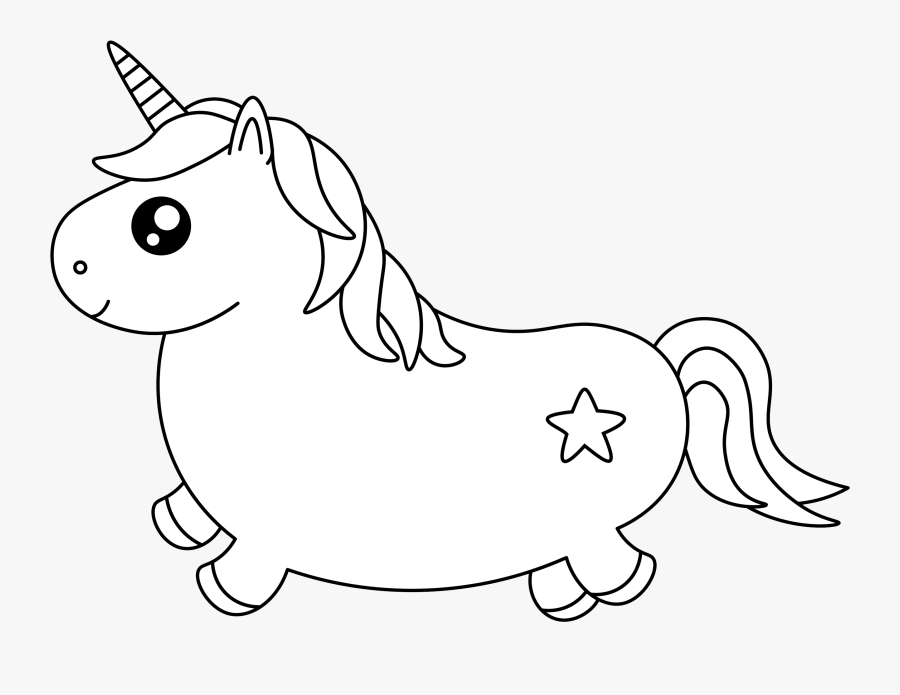 Free Cute Chubby Unicorn - Cartoon, Transparent Clipart
