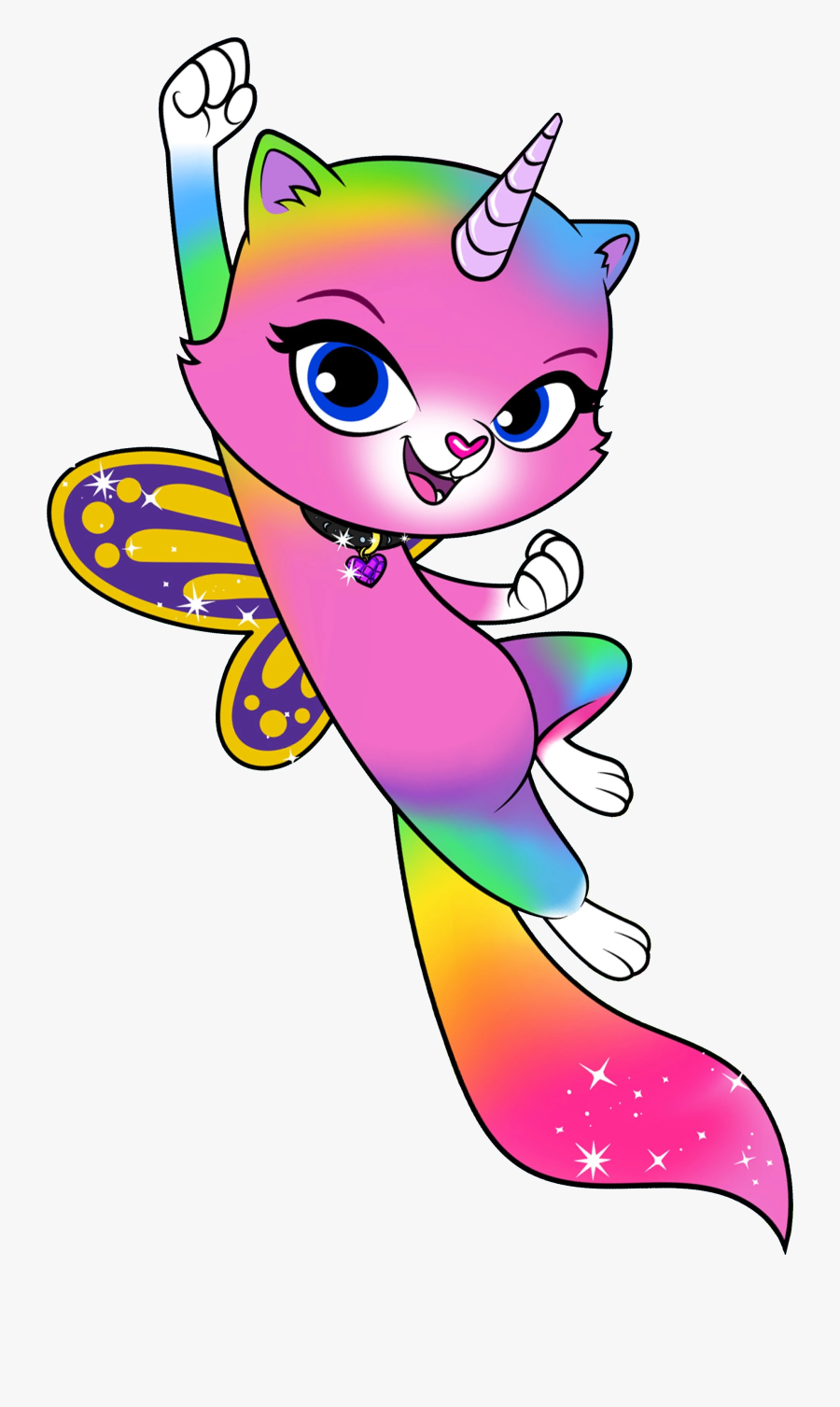 Rainbow Butterfly Unicorn Kitty Nickelodeon Clipart - Rainbow Butterfly Unicorn Kitty Balloons, Transparent Clipart
