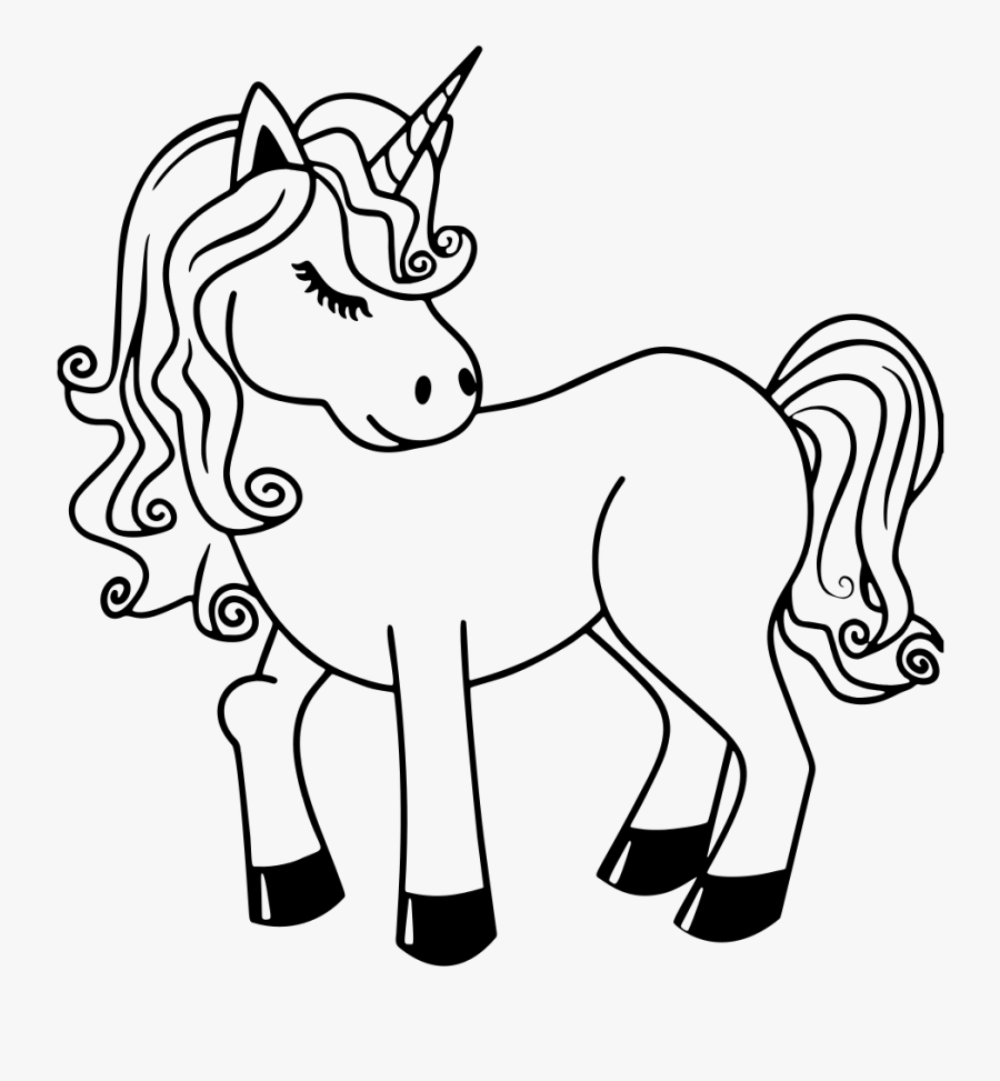 Bashful Unicorn By Annalise1988 Line Art - Printable Unicorn Coloring Pages, Transparent Clipart
