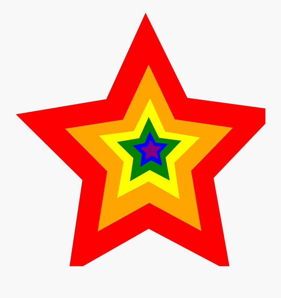 Star Clipart Library - Star Clip Art Rainbow, Transparent Clipart