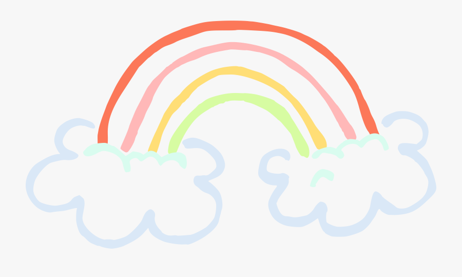 Rainbow With Clouds Transparent - Clouds And Rainbow Png, Transparent Clipart