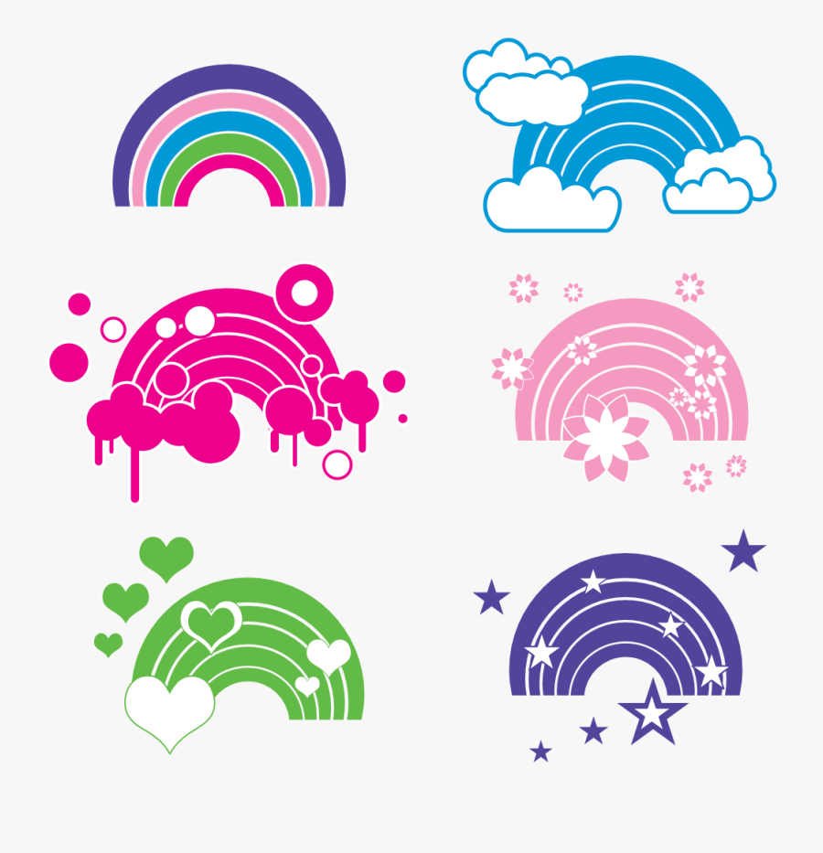 Rainbows Svg Clip Arts - Pink & Purple Rainbow, Transparent Clipart