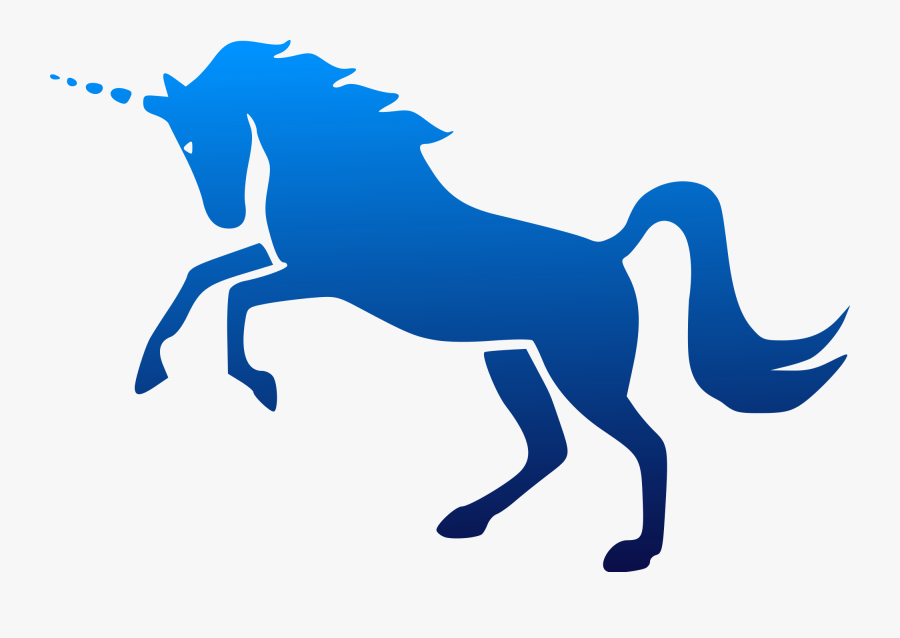 Blue Unicorn Clip Art , Png Download - Unicorn Png Black And White, Transparent Clipart