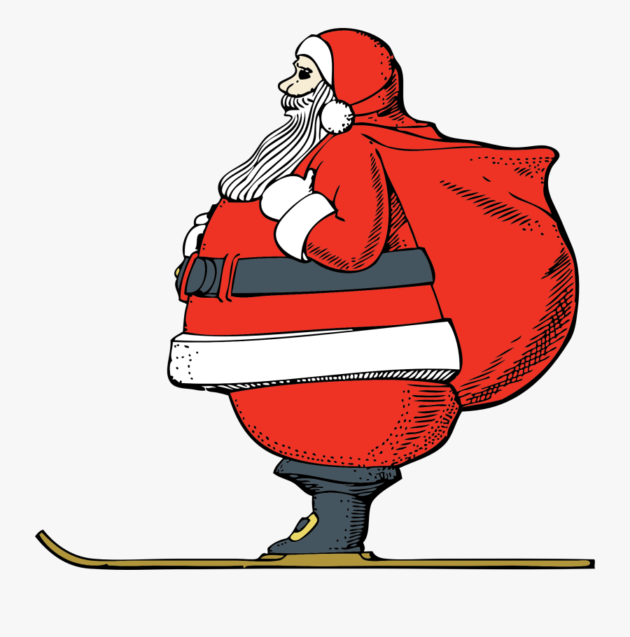 Free Vector Skiing Santa Clip Art - Moving Pictures Of Santa, Transparent Clipart