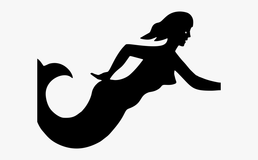 Mermaid Tail Clipart Mermaid Real - Sereia Deitada Silhueta Png, Transparent Clipart