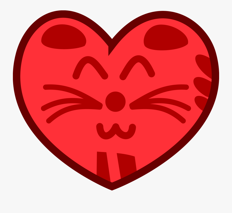 Cat Heart Clip Art At Clker - Clip Art Heart Smiley, Transparent Clipart