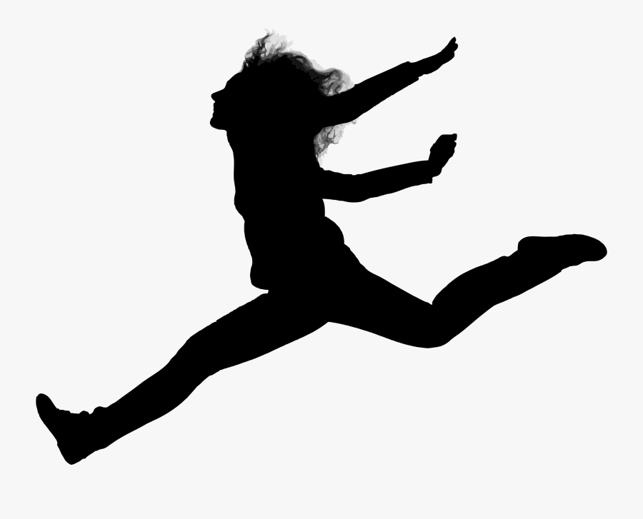 Gymnastics Clipart Silhouette - Woman Jumping Silhouette Png, Transparent Clipart