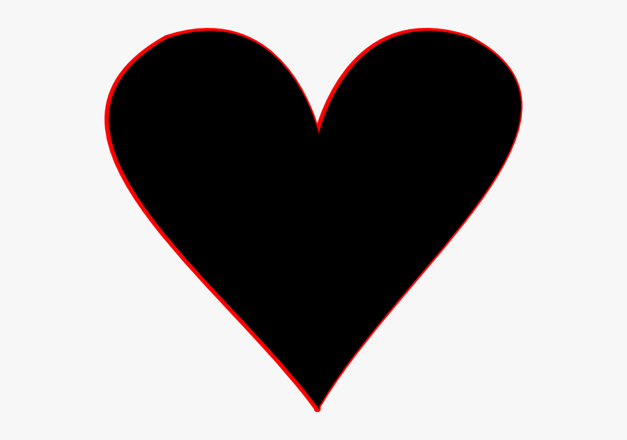 Black Hearts Clipart - Black Heart Red Outline, Transparent Clipart