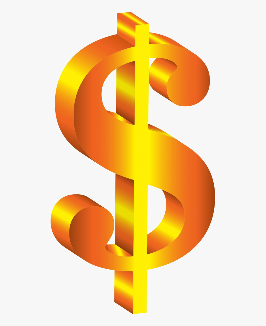 Golden Dollar Sign Png Image - 3d Dollar Sign Transparent, Transparent Clipart