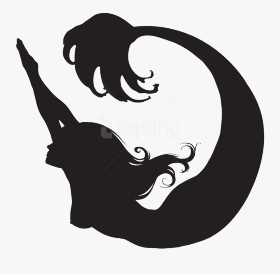 Transparent Fish Silhouette Png - Mermaid Silhouette Mermaid Clipart Transparent Background, Transparent Clipart