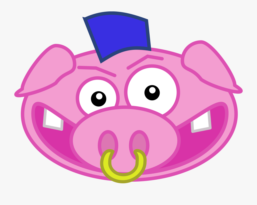 Public Domain Clipart Pig - Pig With Ring On His Nose, Transparent Clipart