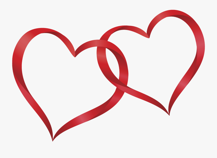 Interlocking Free Clip Art - Two Heart Images Png, Transparent Clipart
