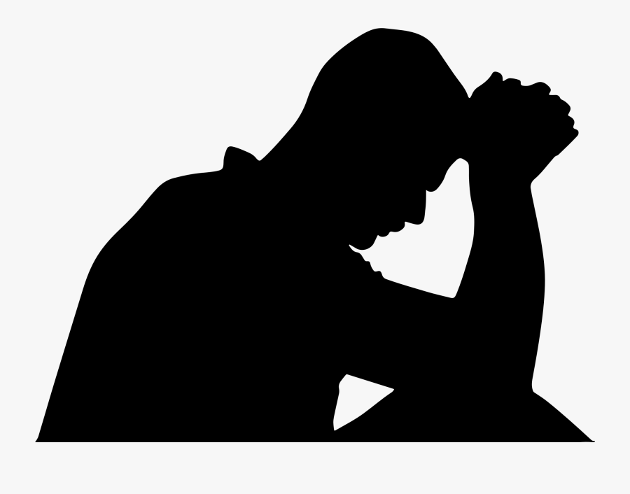 Praying Hands Prayer Religion Silhouette Man - Man Praying Png, Transparent Clipart