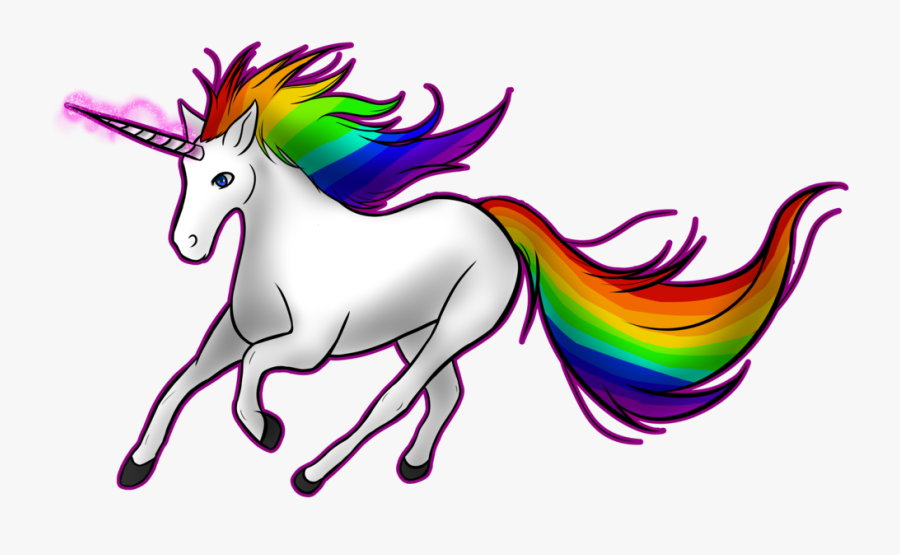 Unicorn Horn Rainbow Clip Art - Unicorn Running On Rainbow, Transparent Clipart