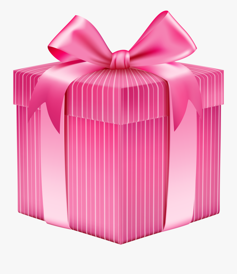 Picture Transparent Download Pink Striped Gift Box - Pink Colour Gift Box, Transparent Clipart