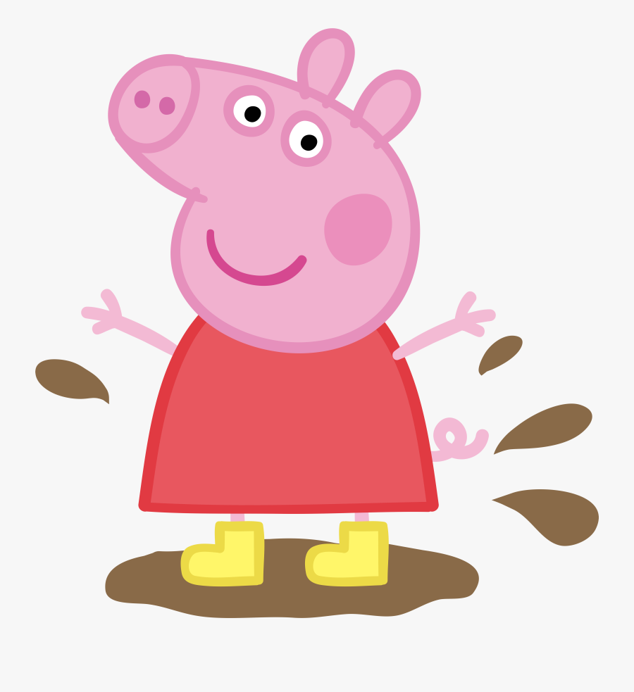 Peppa Pig In Muddy Puddle Transparent Png Image, Transparent Clipart