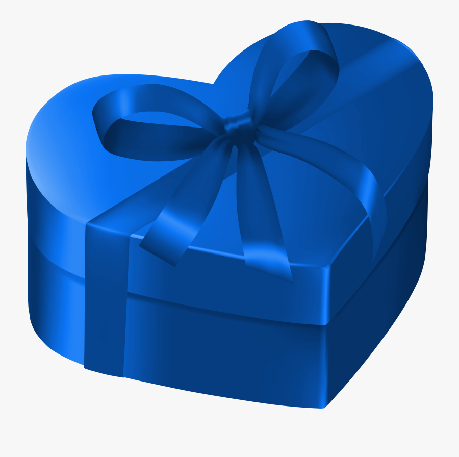 Blue Heart Gift Box Png Clipart Image - Blue Gift Box Png, Transparent Clipart