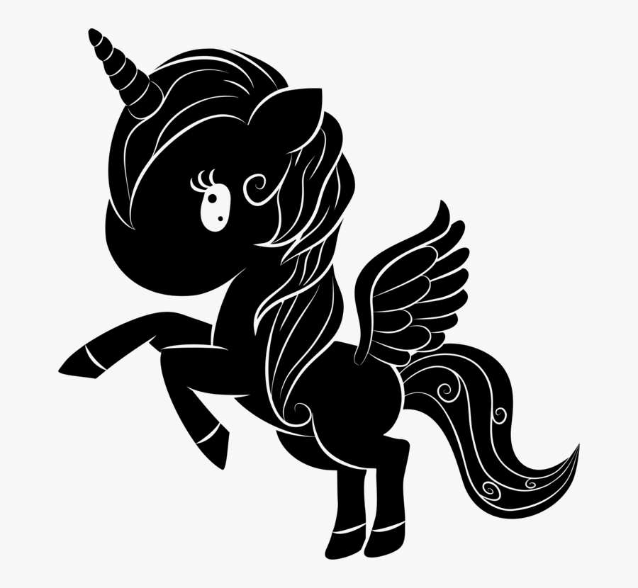 Horse Silhouette Unicorn Legendary Creature Cartoon - Silhouette Unicorn, Transparent Clipart