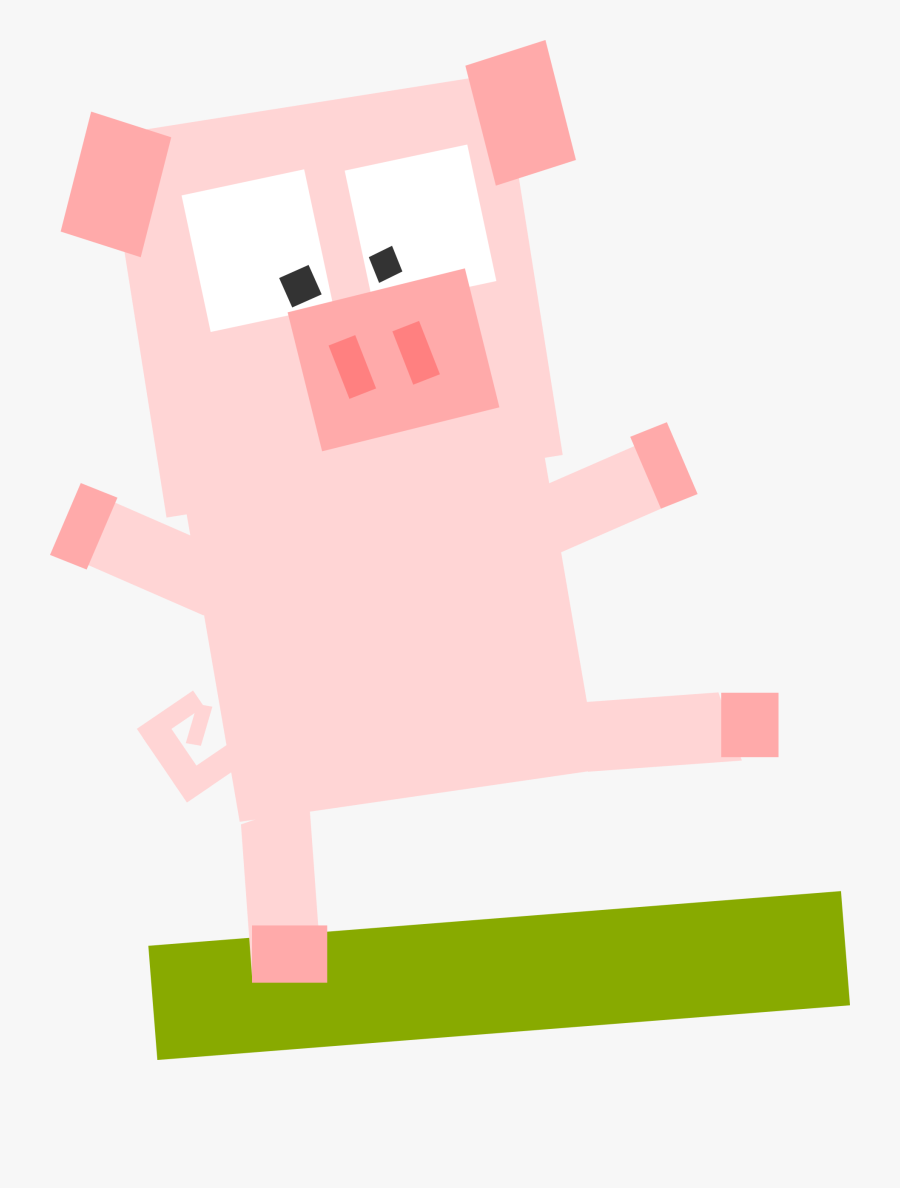 Square Pig - - Pig Cartoon No Background Piglet, Transparent Clipart