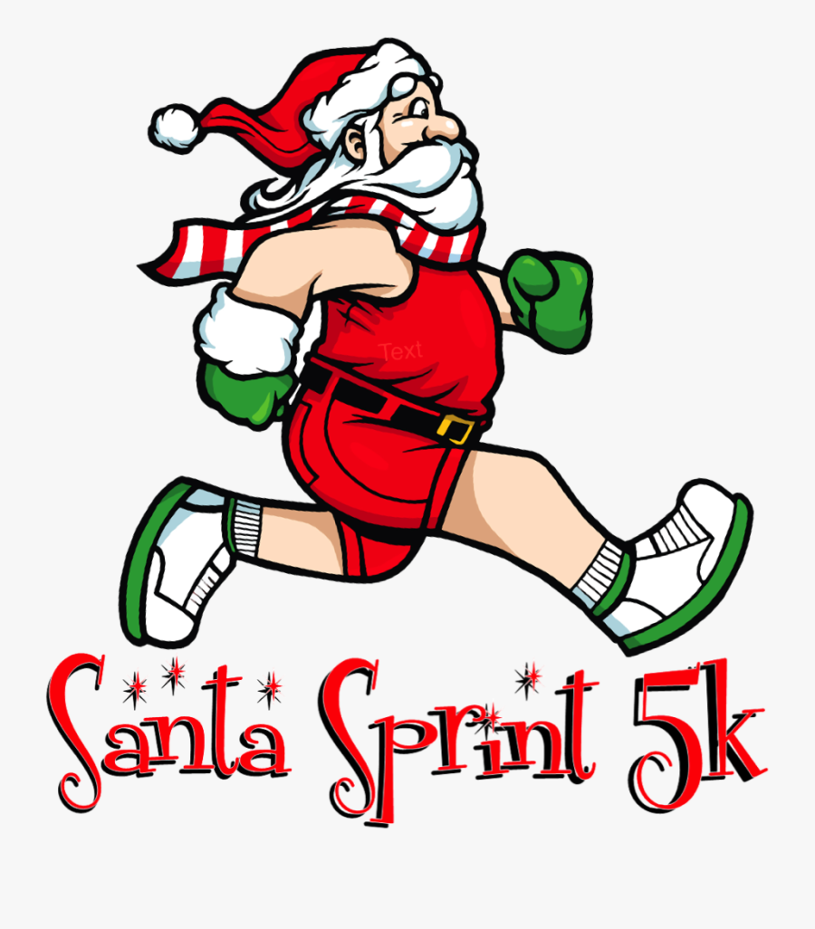 Santa Sprint - Santa Claus Running Png, Transparent Clipart