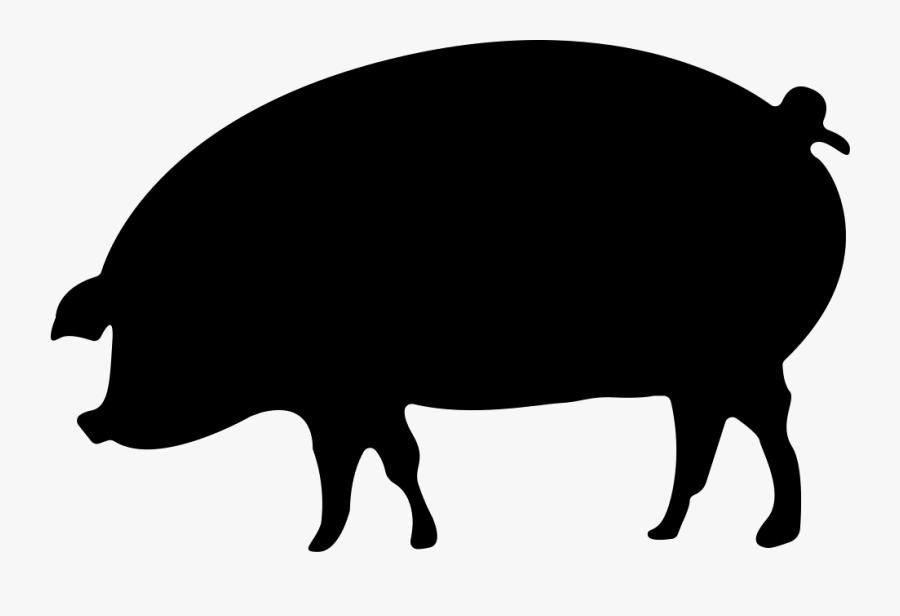 Domestic Pig,clip And White,pork - Black And White Pork Png, Transparent Clipart