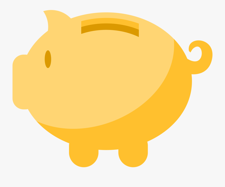 Domestic Pig Saving Clip Art Cartoon - Yellow Piggy Bank Vector, Transparent Clipart