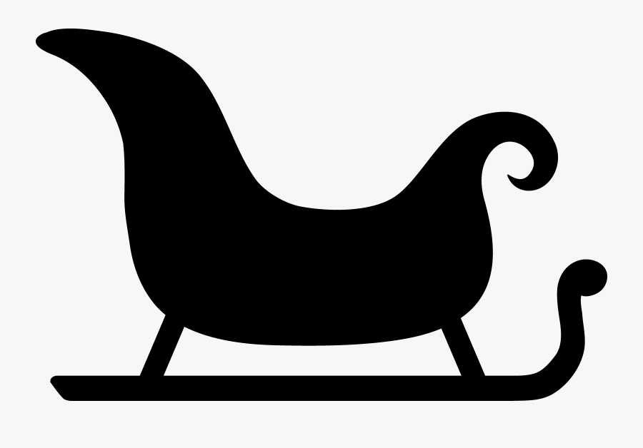 Simple Sleigh Silhouette - Santa Sleigh Clipart Black And White, Transparent Clipart