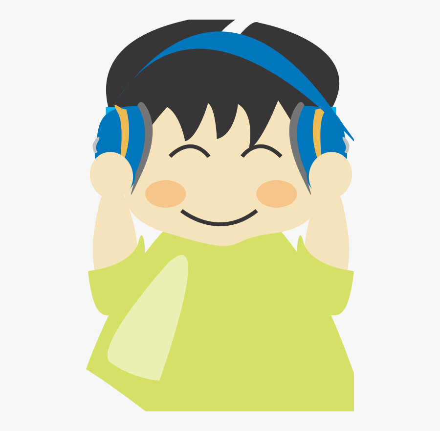 Boy With Headphone1 - Boy Wearing Headphones Clipart, Transparent Clipart
