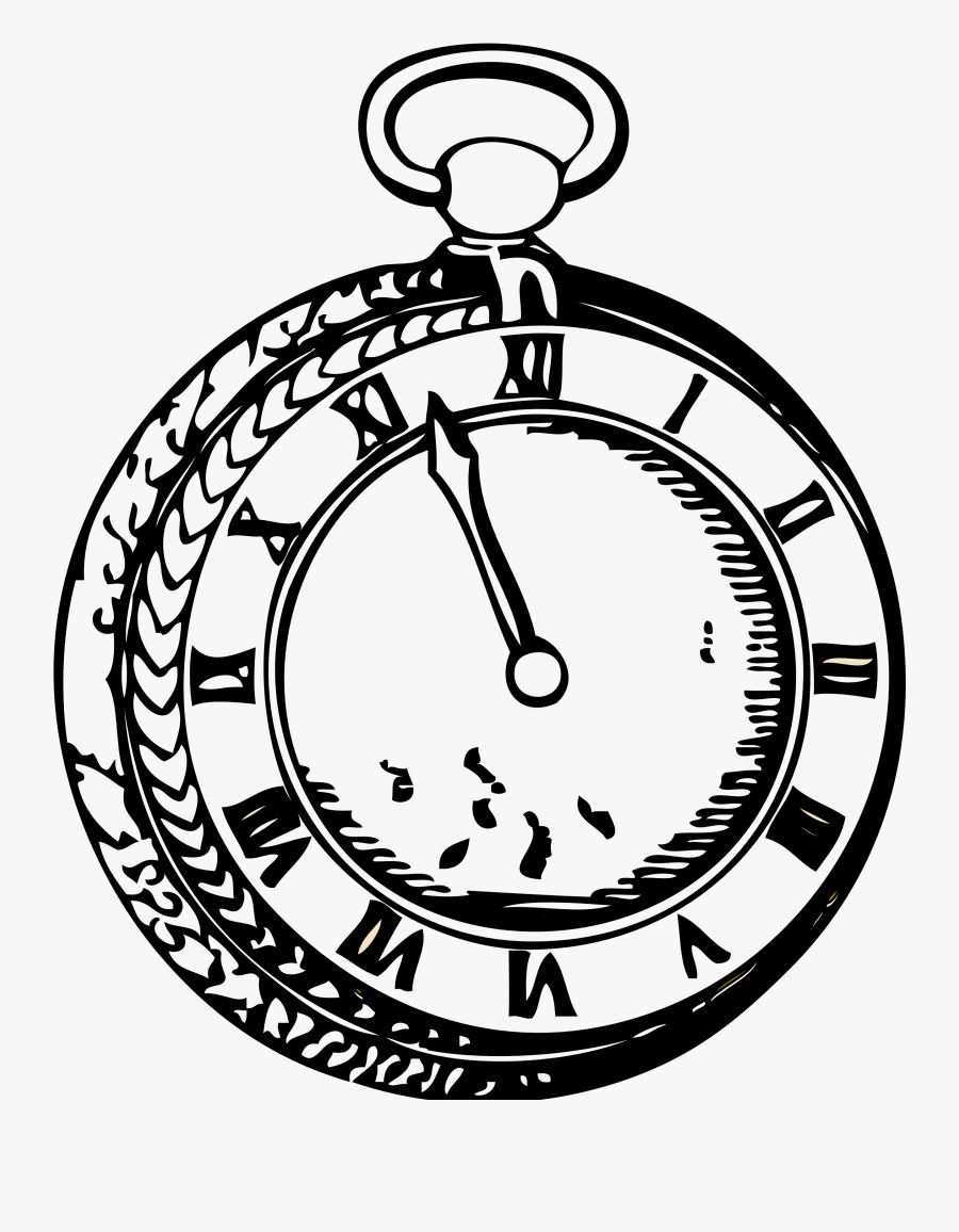 Watch Clipart Black And White - Pocket Watch Clip Art, Transparent Clipart