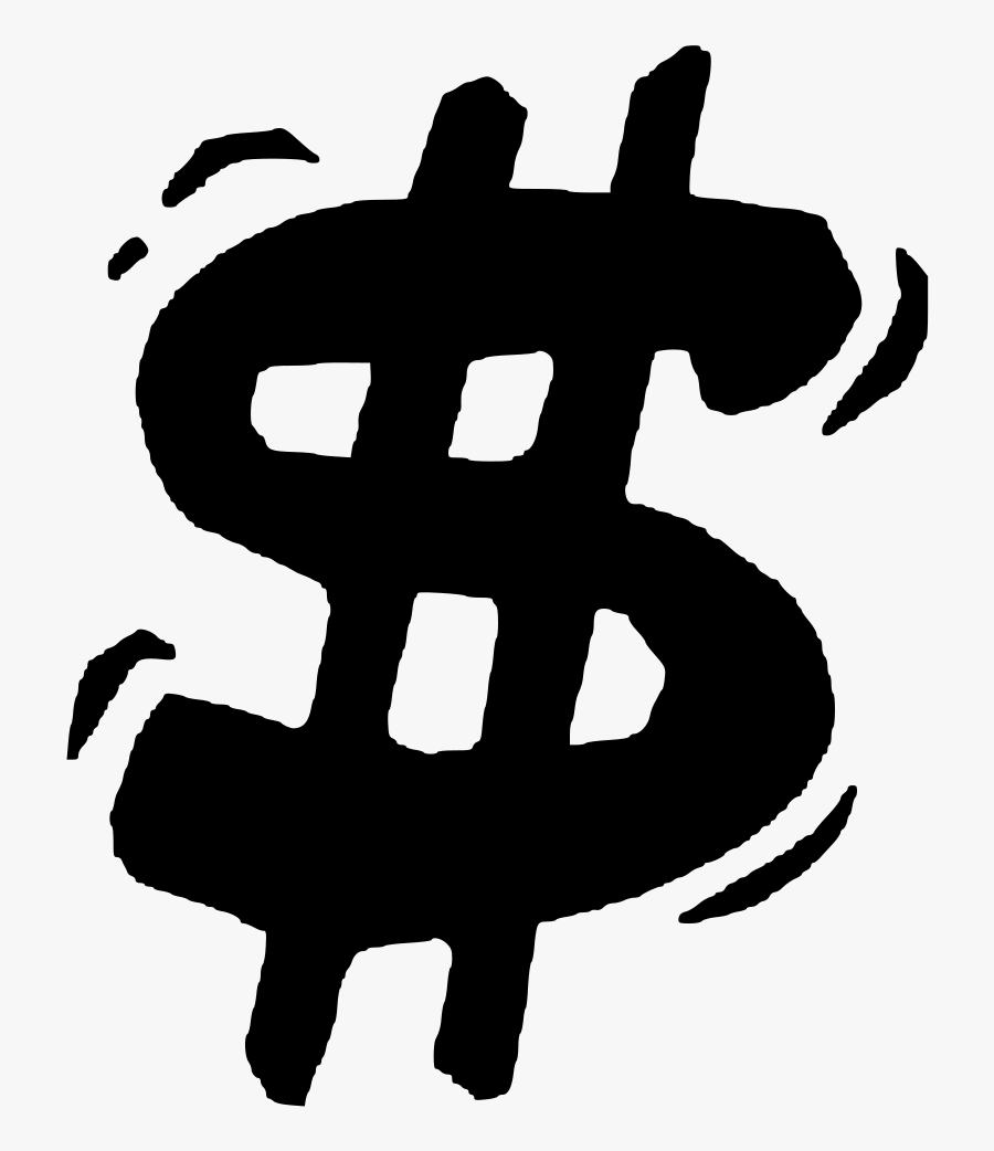 Dollar Sign Clip Art Black And White Free - Illustration, Transparent Clipart