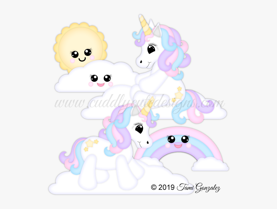 Kawaii Unicorns, Transparent Clipart