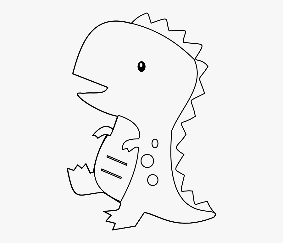 Free Dinosaur Black Cliparts, Download Free Clip Art, - Drawing Of Cute
