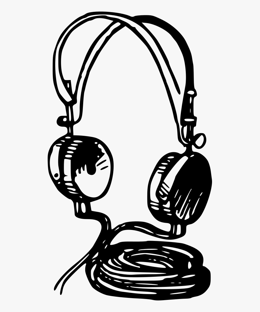 Line Art,monochrome Photography,headphones, Transparent Clipart