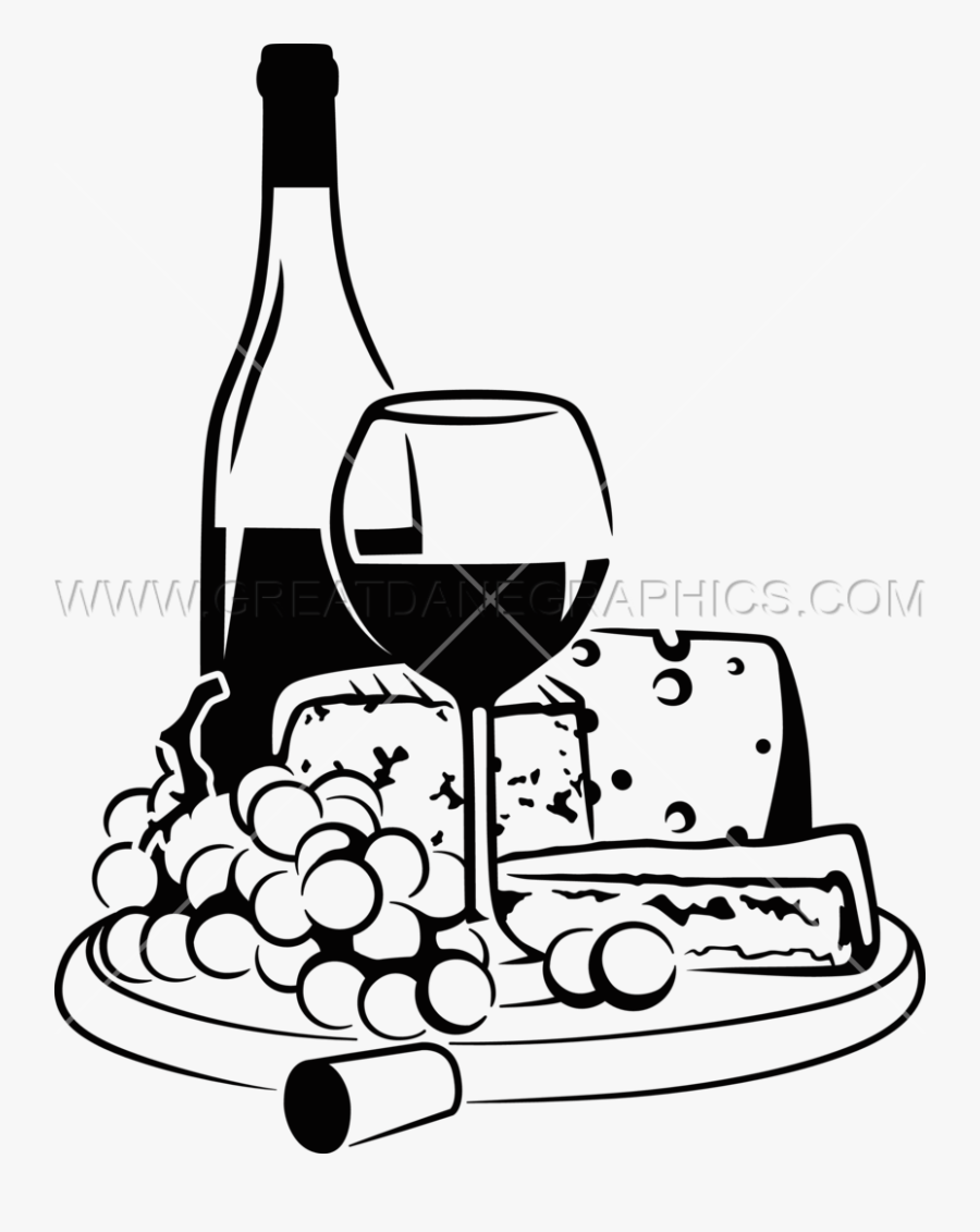 Wine Bottles Drawing At Getdrawings - Wine And Cheese Black And White, Transparent Clipart