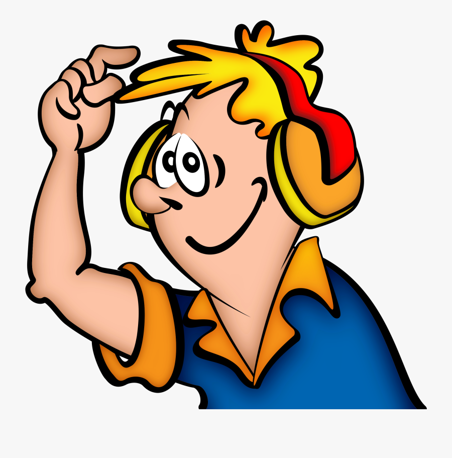 Boy With Headphone - Man With A Hat Clipart, Transparent Clipart