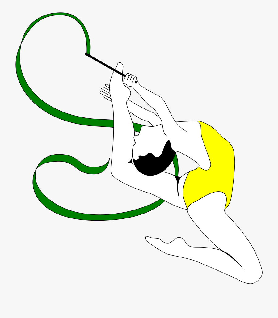 Rhythmic Gymnastics With Ribbon - Tegninger Av Folk Som Turner, Transparent Clipart