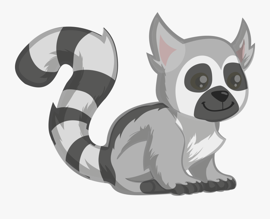 Ring Tailed Big Image - Ring Tailed Lemur Clip Art, Transparent Clipart